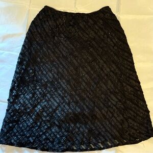 R&M Richards Textured Black A-Line Skirt glam stretch evening Whimsigoth
